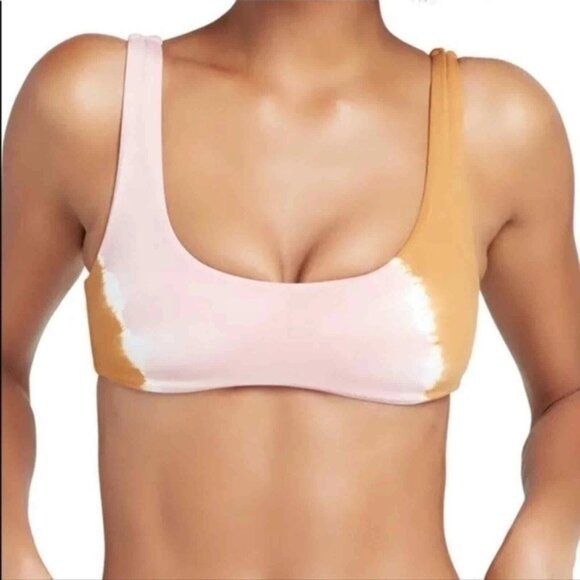 L*SPACE NWT Swimsuit Womens XL Pink Lizzie Tie Dye Bikini Top Bralette - XL - Picture 2 of 10